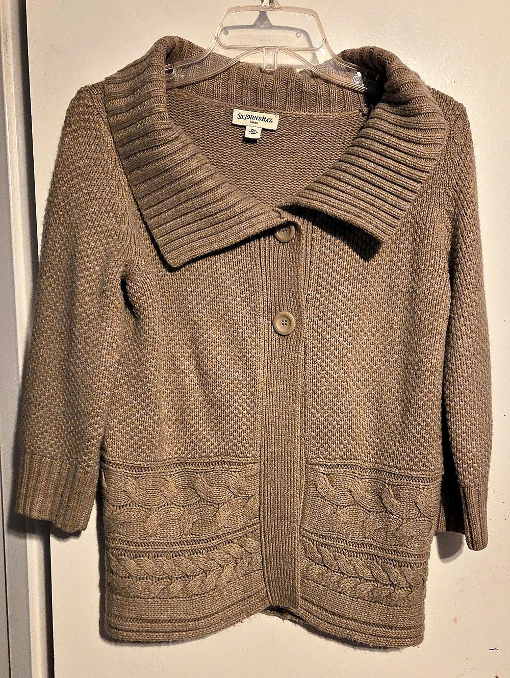 St. John's Bay Cardigan Brown Petite
